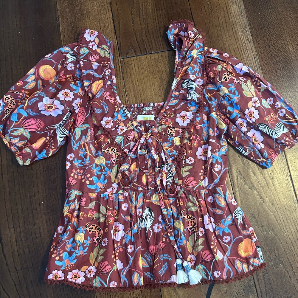 Maeve by Anthropologie Floral Smocked Top